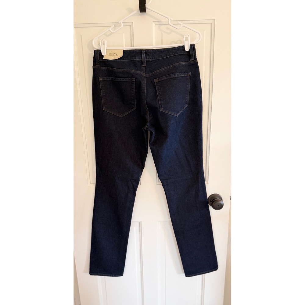 NWT Ann Taylor Curvy Slim Leg Jeans Women's Size 6 Dark Wash Stretch Denim